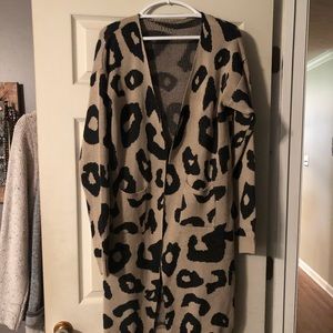 Leopard Print Long Cardigan
